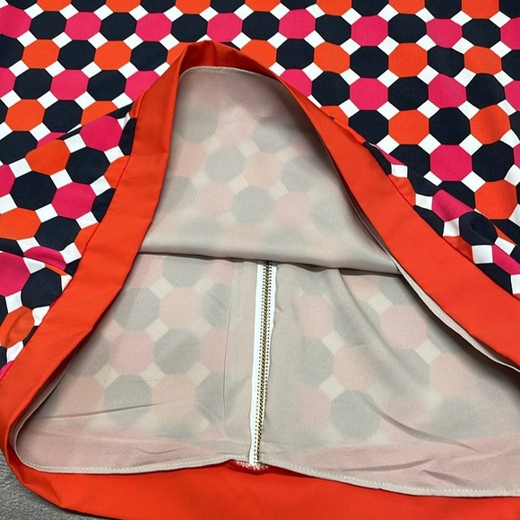 NWOT Eliza J Geo Print Jersey Shift Dress 3/4 Sleeve Exposed Back Zipper 8P - Picture 11 of 16